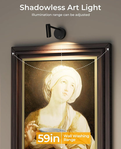 Picture Light for Wall, Battery Operated Art Light for Paintings CCT Dimmable Recharging Gallery Battery Wall V1171-CB-BOM001240-2