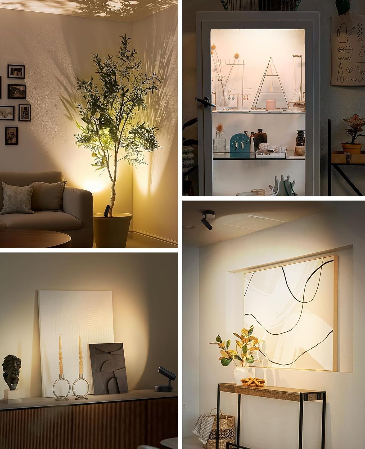 Spotlights Indoor, No-Glare Rechargeable Floor Can Light for Plants with Remote, Wireless Art Accent Spot V1171-CB-BOM001241-2