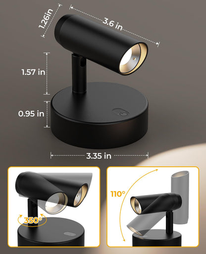 Spotlights Indoor, No-Glare Rechargeable Floor Can Light for Plants with Remote, Wireless Art Accent Spot V1171-CB-BOM001241