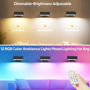 LED Wall Lights 2 Pack with Remote,Wall Sconces Lamp 3000mAh Rechargeable Battery Operated,3 Color V1171-CB-BOM001270