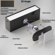 LED Wall Lights 2 Pack with Remote,Wall Sconces Lamp 3000mAh Rechargeable Battery Operated,3 Color V1171-CB-BOM001270
