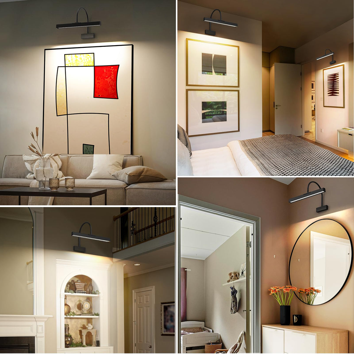 Picture Frame Light with Remote, Wireless 16 Inch Black Art Light, Battery Operated Picture Light with 3 CCT, V1171-CB-BOM001292
