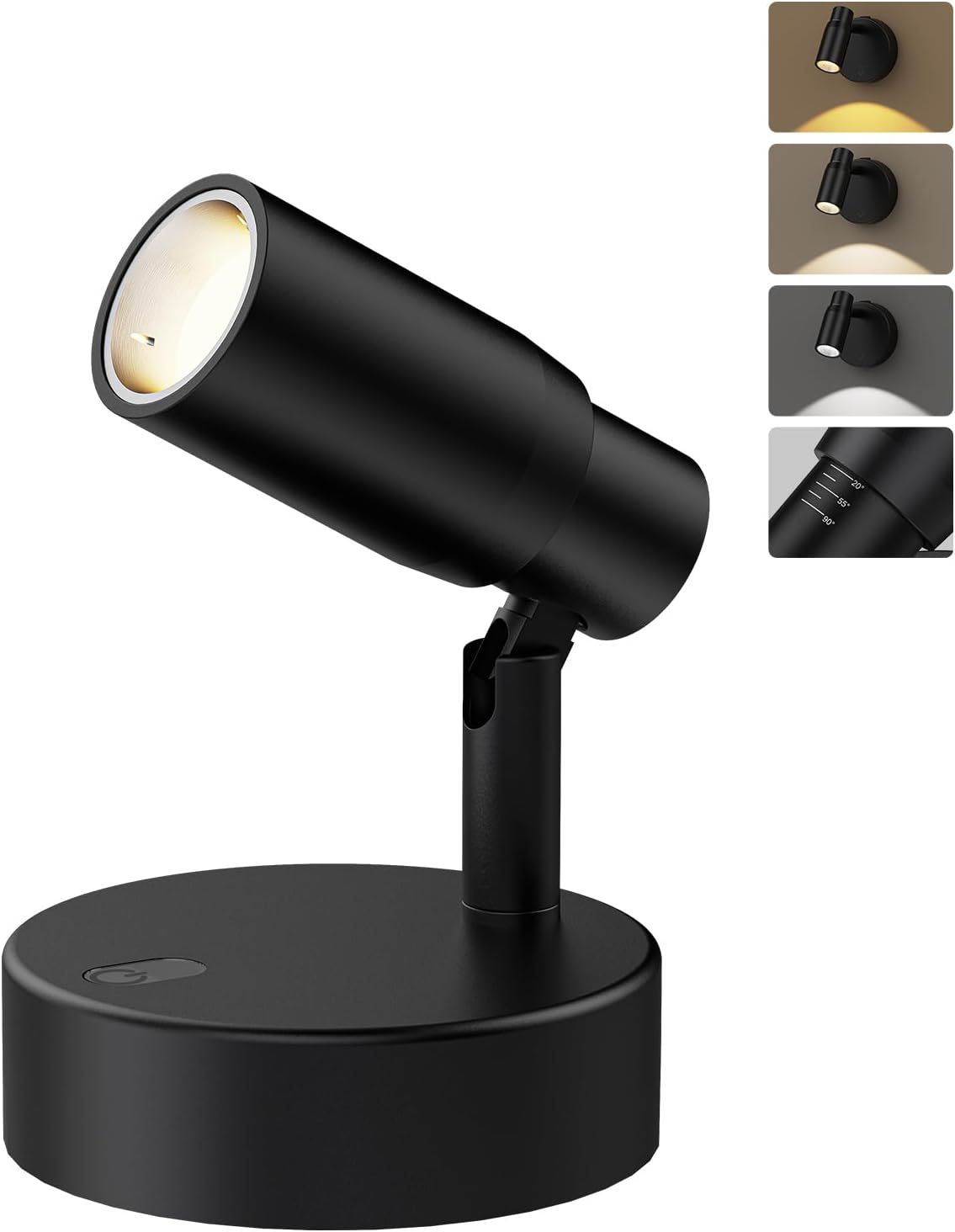 Zoomable Spot Light Indoor, Rechargeable Picture Light with Remote, Dimmable CCT Spotlight for Wall Art, V1171-CB-BOM001447