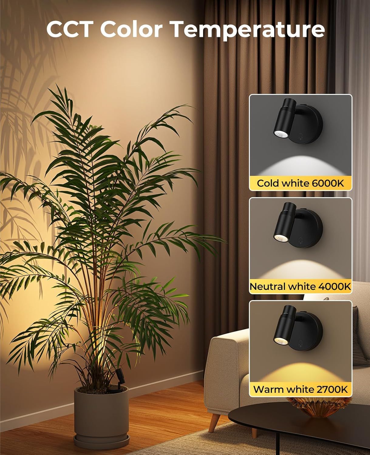 Zoomable Spot Light Indoor, Rechargeable Picture Light with Remote, Dimmable CCT Spotlight for Wall Art, V1171-CB-BOM001447