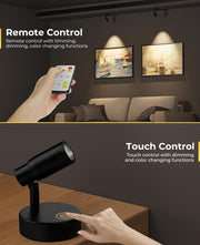 Zoomable Spot Lights Indoor, Rechargeable Picture Light with Remote, Dimmable CCT Spotlight for Wall Art, V1171-CB-BOM001447-2