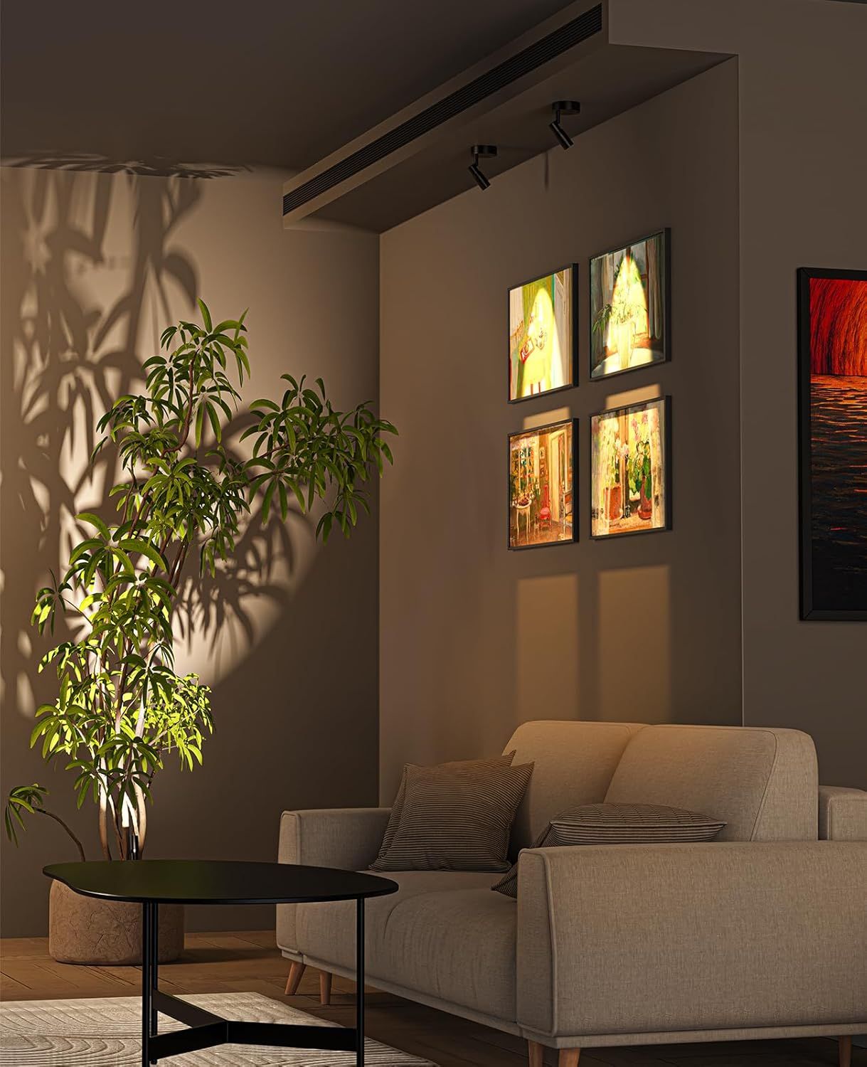Zoomable Spot Lights Indoor, Rechargeable Picture Light with Remote, Dimmable CCT Spotlight for Wall Art, V1171-CB-BOM001447-2