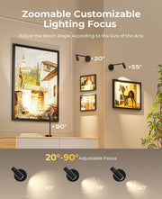 Zoomable Picture Light for Wall, Battery Operated Art Light for Paintings CCT Dimmable Spotlight for Wall Art V1171-CB-BOM001448-2