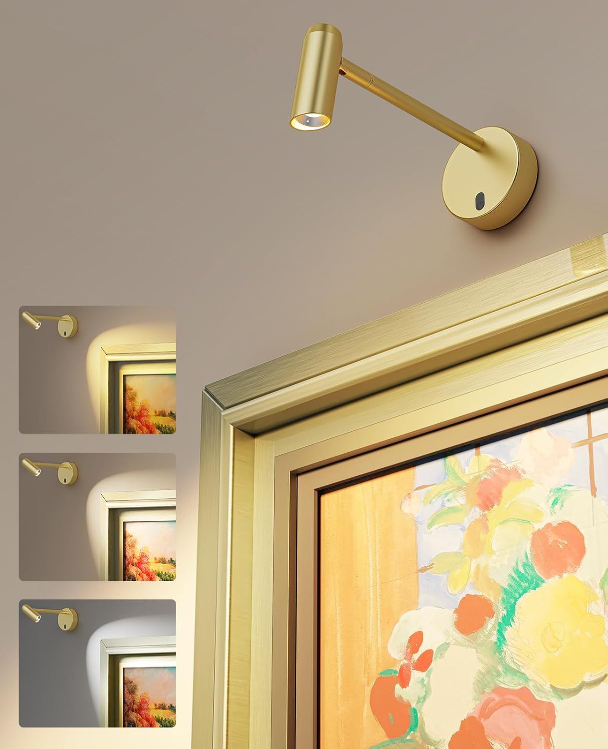 Picture Light for Wall, Battery Operated Art Light for Paintings CCT Dimmable Recharging Gallery Battery Wall V1171-CB-BOM001478