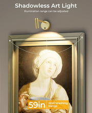 Picture Light for Wall, Battery Operated Art Light for Paintings CCT Dimmable Recharging Gallery Battery Wall V1171-CB-BOM001478-2
