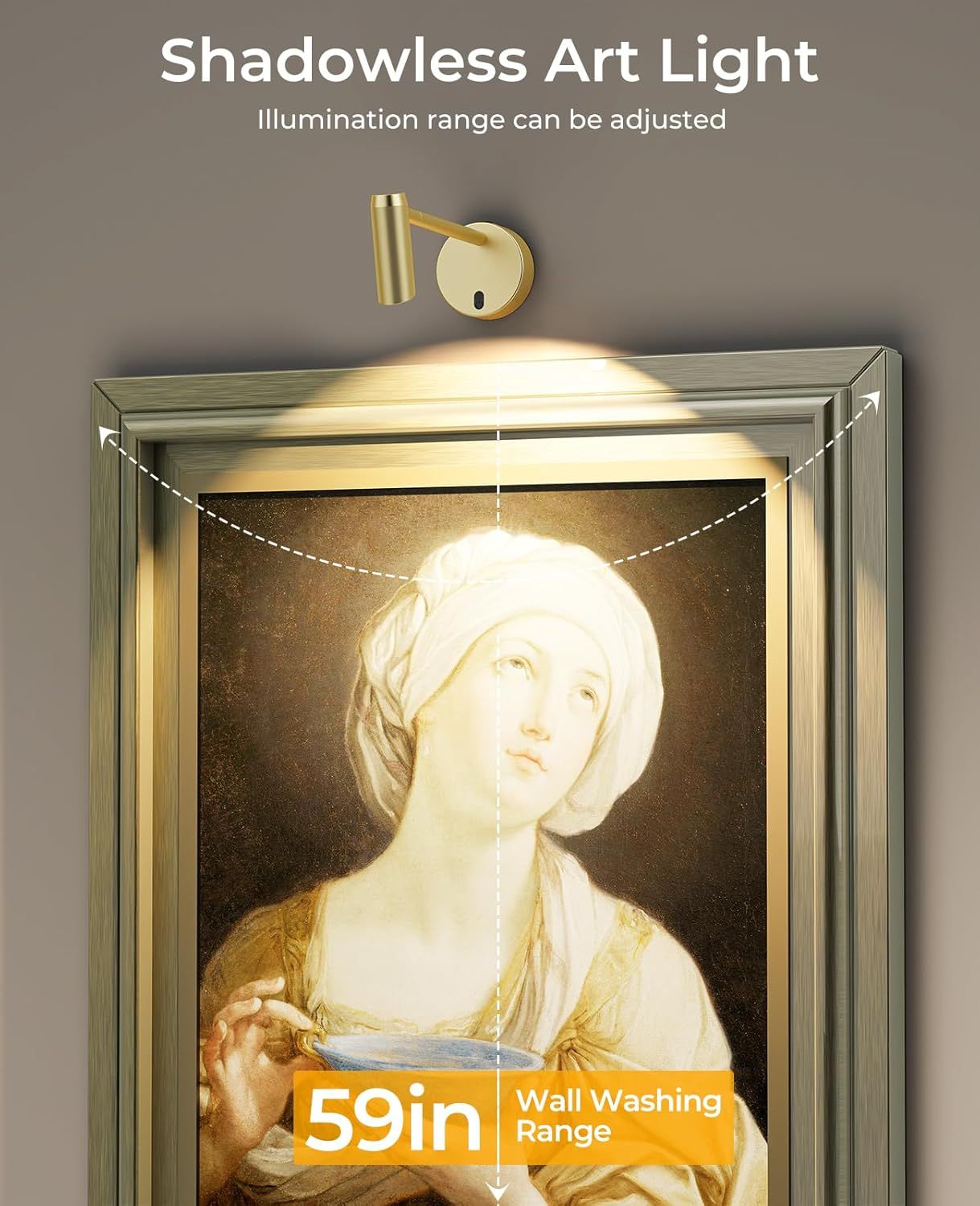 Picture Light for Wall, Battery Operated Art Light for Paintings CCT Dimmable Recharging Gallery Battery Wall V1171-CB-BOM001478-2