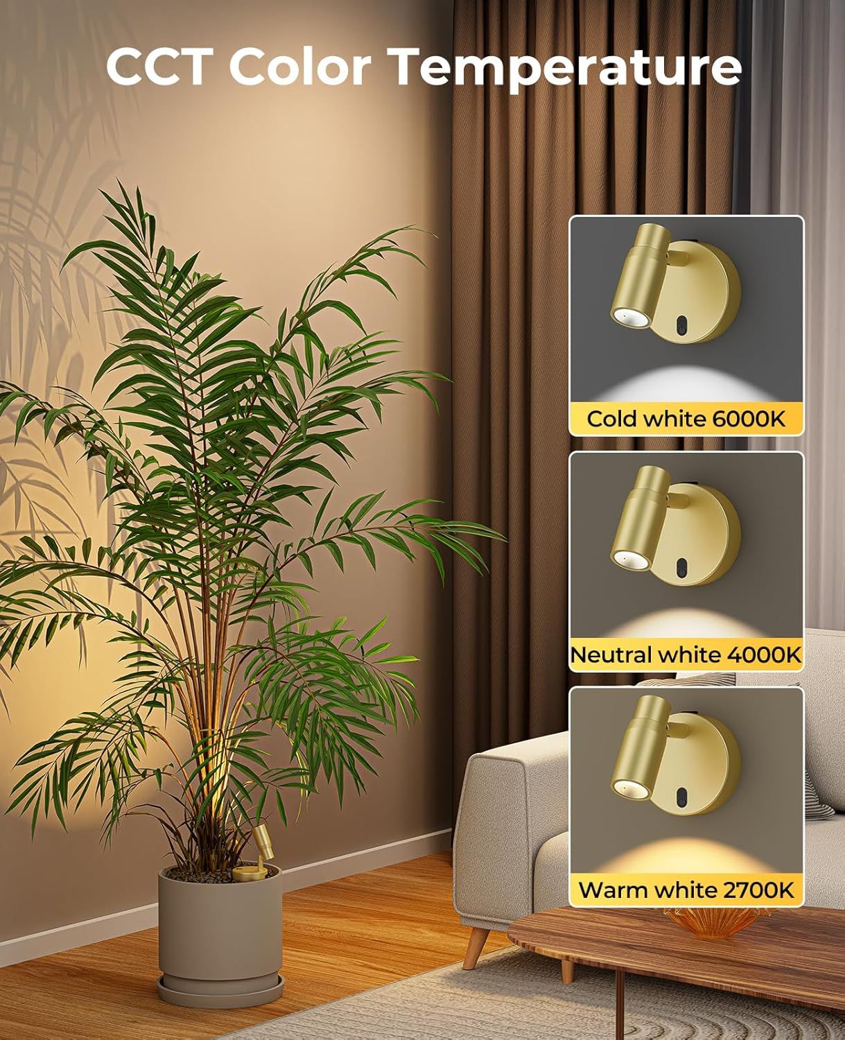 Spot Lights Indoor, Rechargeable Picture Light with Remote, Dimmable CCT Spotlight for Wall Art, 6000mAh V1171-CB-BOM001479