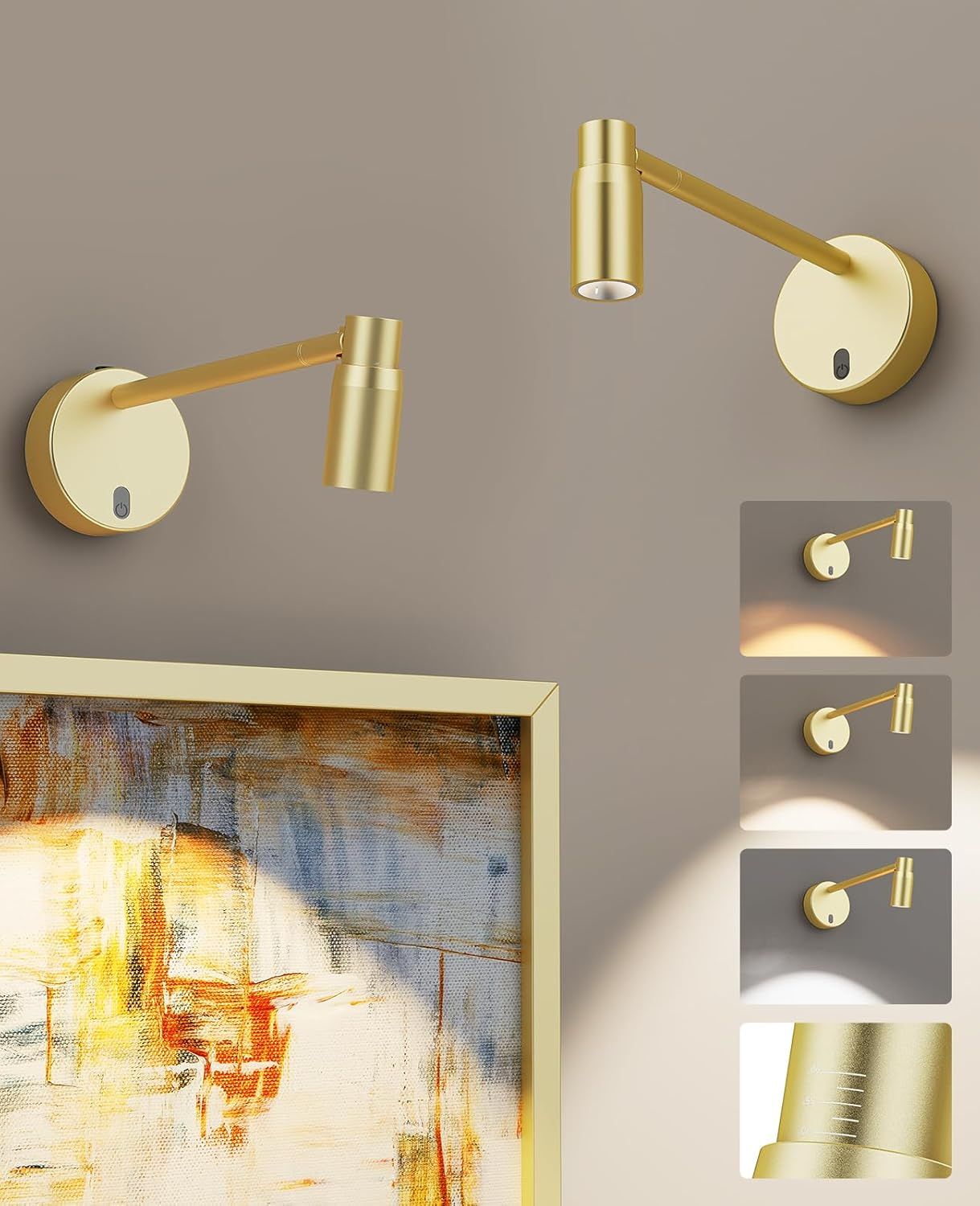 Picture Light for Wall, Battery Operated Art Light for Paintings CCT Dimmable Spotlight for Wall Art Wall V1171-CB-BOM001480-2