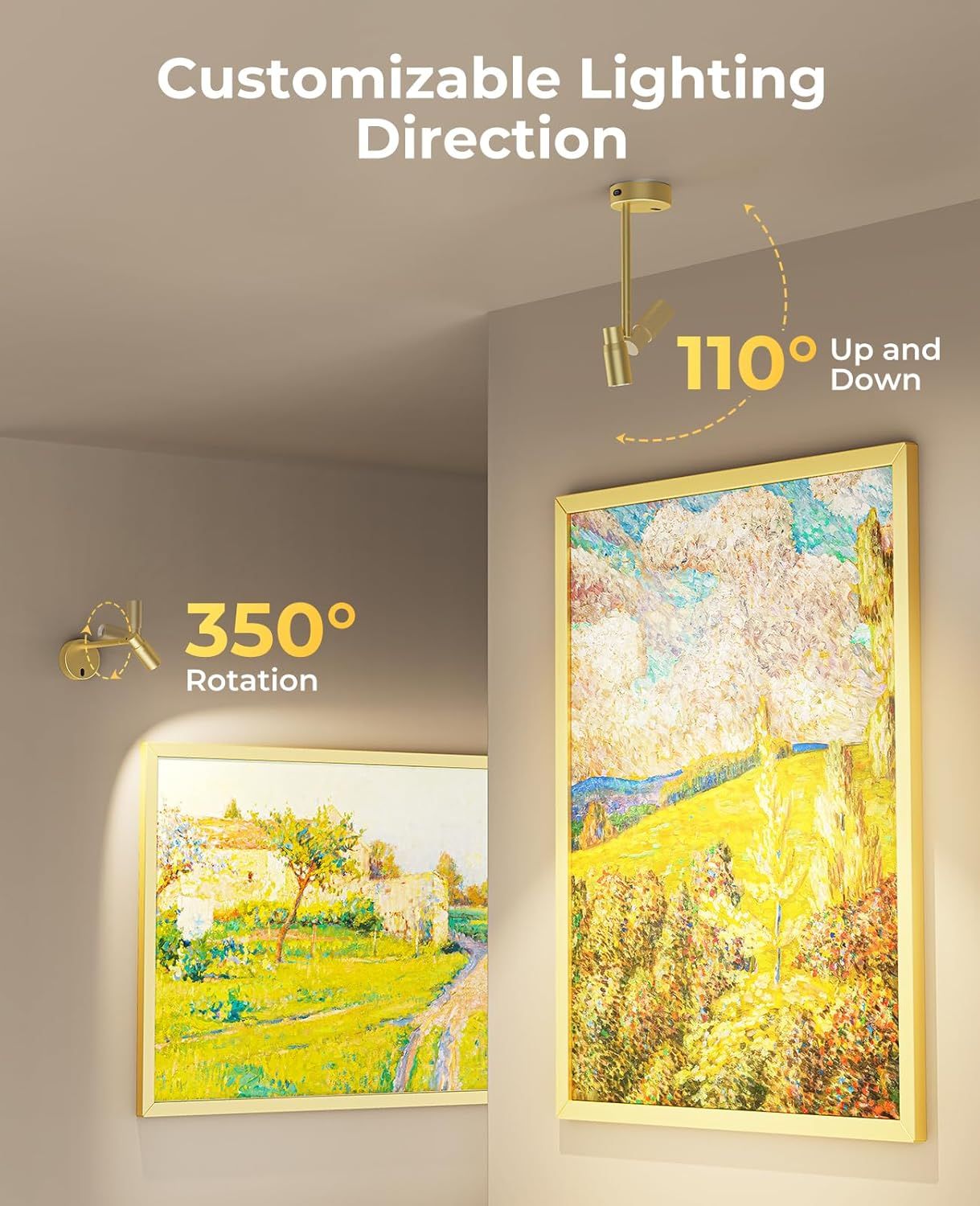 Picture Light for Wall, Battery Operated Art Light for Paintings CCT Dimmable Spotlight for Wall Art Wall V1171-CB-BOM001480-2