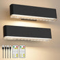 Battery Operated Wall Sconce Set of 2 Wireless Wall Lamp with Remote Control & Touch Control Rechargeable LED V1171-CB-BOM001605-2