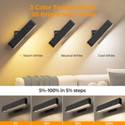 Battery Operated Wall Sconce Set of 2 Wireless Wall Lamp with Remote Control & Touch Control Rechargeable LED V1171-CB-BOM001605-2