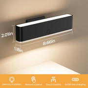 Battery Operated Wall Sconce Set of 2 Wireless Wall Lamp with Remote Control & Touch Control Rechargeable LED V1171-CB-BOM001605-2