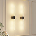 Black Battery Operated Wall Sconce Set of 2, Rechargeable Wireless Wall Lights with Remote and Touch, 360 V1171-CB-BOM001617
