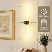 Black Battery Operated Wall Sconce Set of 2, Rechargeable Wireless Wall Lights with Remote and Touch, 360 V1171-CB-BOM001617