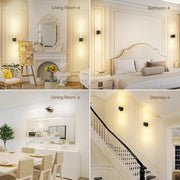 Black Battery Operated Wall Sconce Set of 2, Rechargeable Wireless Wall Lights with Remote and Touch, 360 V1171-CB-BOM001617