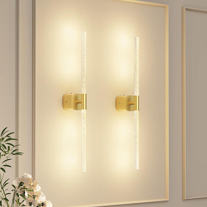 Gold Battery Operated Wall Sconce Set of 2, Rechargeable Wireless Wall Lights with Remote and Touch, 360 V1171-CB-BOM001618