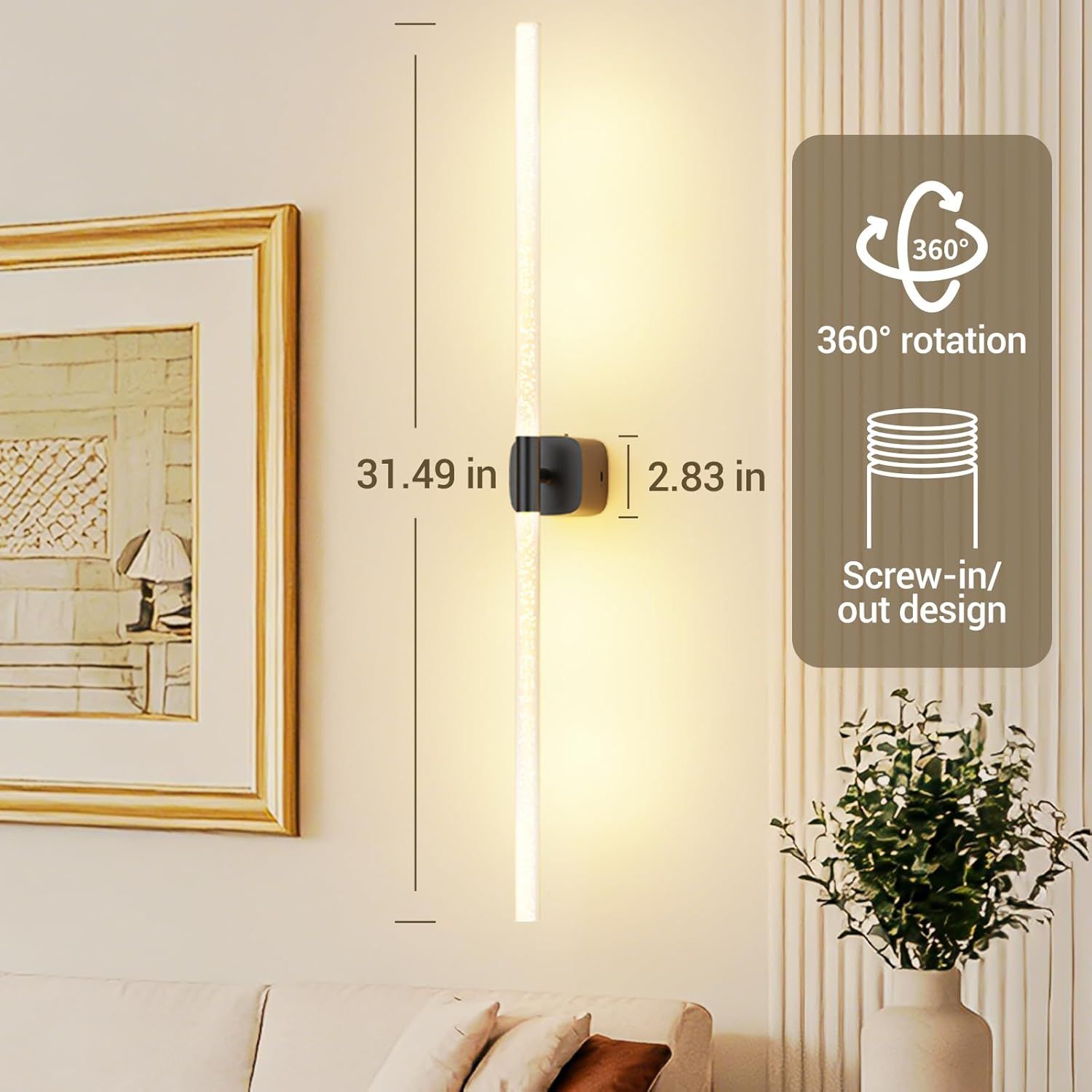 Black Battery Operated Wall Sconce Set of 2, Rechargeable Wireless Wall Lights with Remote and Touch, 360 V1171-CB-BOM001619