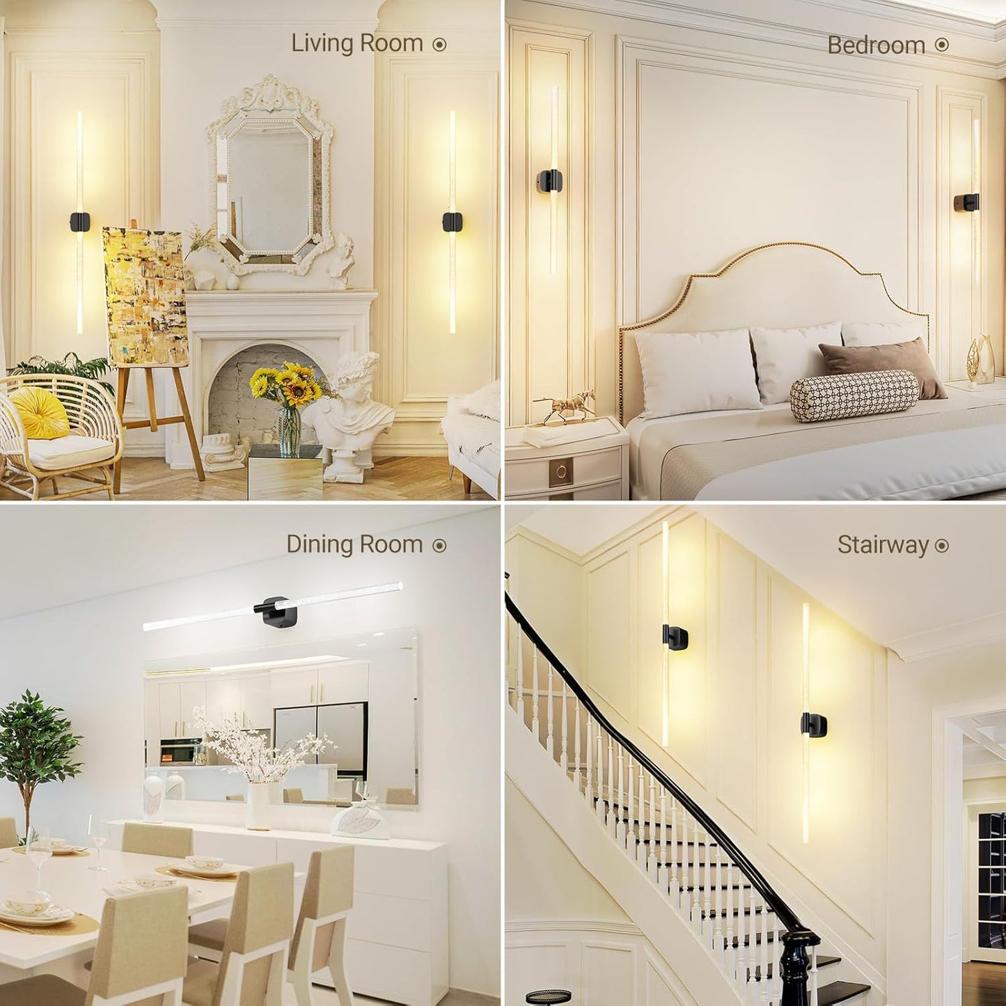 Black Battery Operated Wall Sconce Set of 2, Rechargeable Wireless Wall Lights with Remote and Touch, 360 V1171-CB-BOM001619