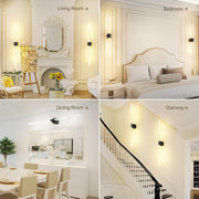 Black Battery Operated Wall Sconce Set of 2, Rechargeable Wireless Wall Lights with Remote and Touch, 360 V1171-CB-BOM001619