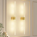 Gold Battery Operated Wall Sconce Set of 2, Rechargeable Wireless Wall Lights with Remote and Touch, 360 V1171-CB-BOM001620