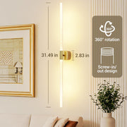 Gold Battery Operated Wall Sconce Set of 2, Rechargeable Wireless Wall Lights with Remote and Touch, 360 V1171-CB-BOM001620