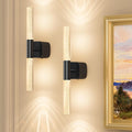 Battery Operated Wall Sconce Set of 2 Black Rechargeable Crystal Sconce Wall Decor Set of 2 with 12000mAh 16" V1171-CB-BOM001621