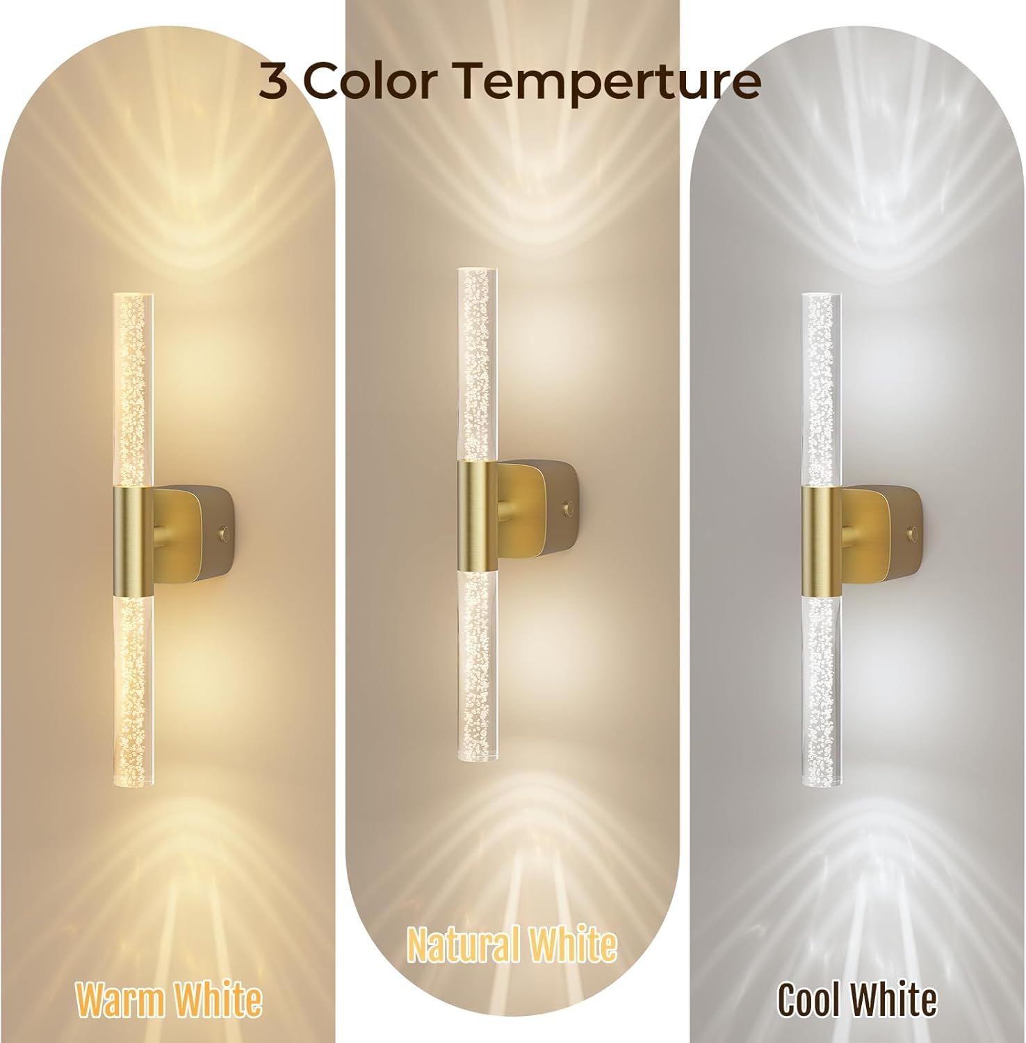 Battery Operated Wall Sconce Set of 2 Rechargeable Battery Powered Wall Light with 12000mAh Wireless Dimmable V1171-CB-BOM001622