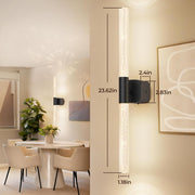 Battery Operated Wall Sconce Set of 2 Black Rechargeable Acrylic Crystal Sconce Wall Decor Set of 2 with V1171-CB-BOM001623