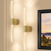 Battery Operated Wall Sconce Set of 2 Brushed Gold 12000mAh Rechargeable Wall Light with Crystal Acrylic 24" V1171-CB-BOM001624