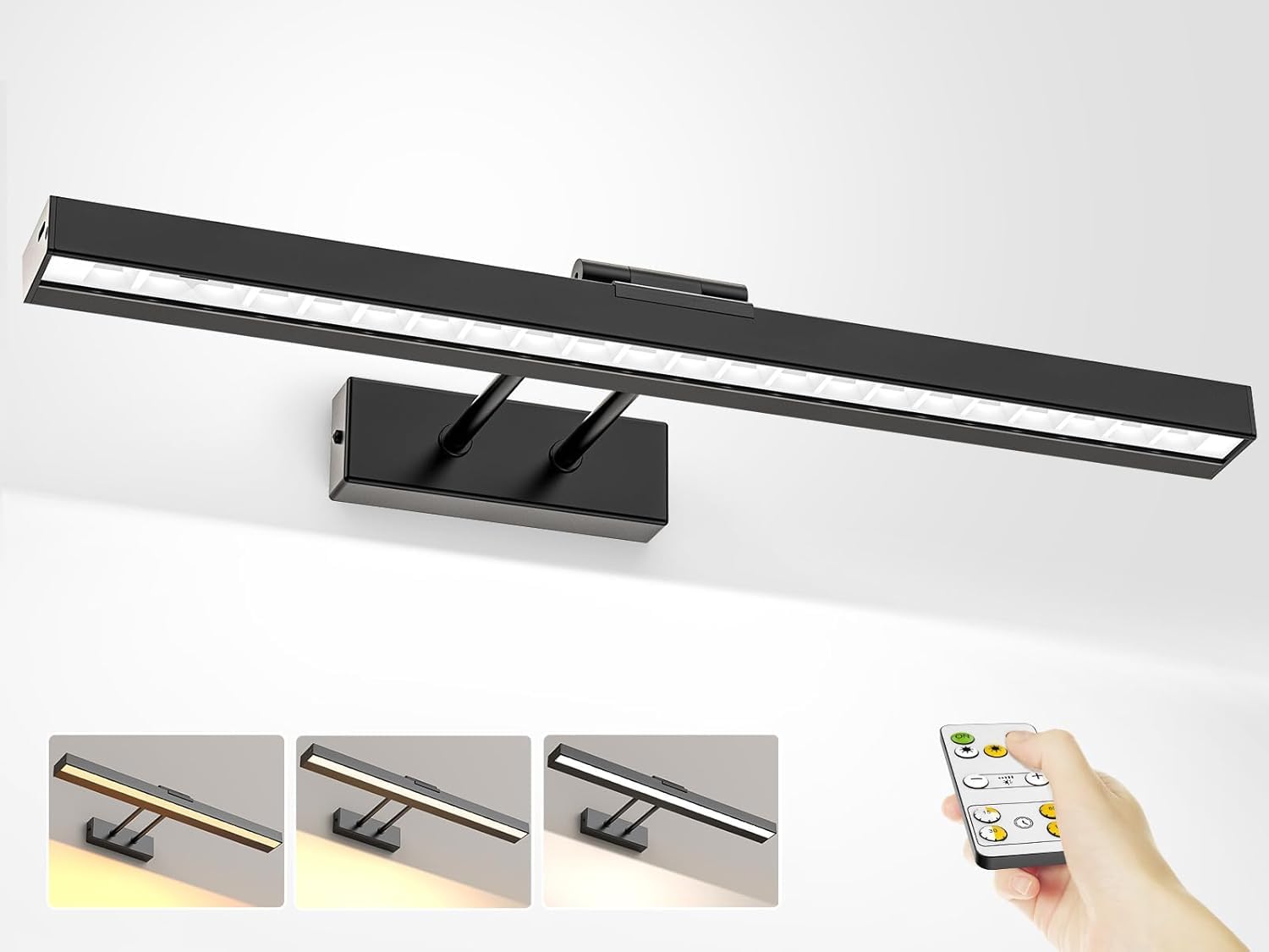 Picture Light Battery Operated, 16in Wireless Art Light for Paintings Color Temperature Adjustable Dimmable V1171-CB-BPL-1-USB-RM