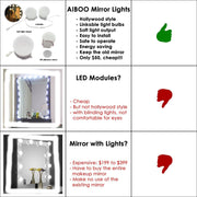 Hollywood Super Star Style Makeup Mirror Vanity LED Light Bulbs Kit for Dressing Table Dimmable & Plug in, V1171-CB-BQKBCD010