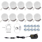 Hollywood Super Star Style Makeup Mirror Vanity LED Light Bulbs Kit for Dressing Table Dimmable & Plug in, V1171-CB-BQKBFD010