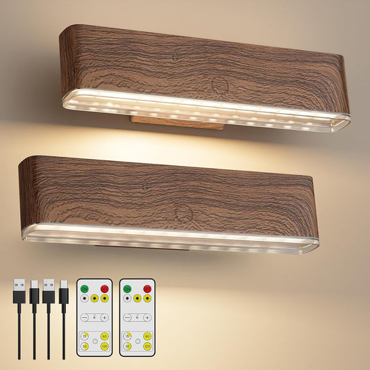 Magnetic Wireless Battery Operated Wall Sconce, Rechargeable Remote Control & Touch Control Wall Sconces Set V1171-CB-COM001669-2