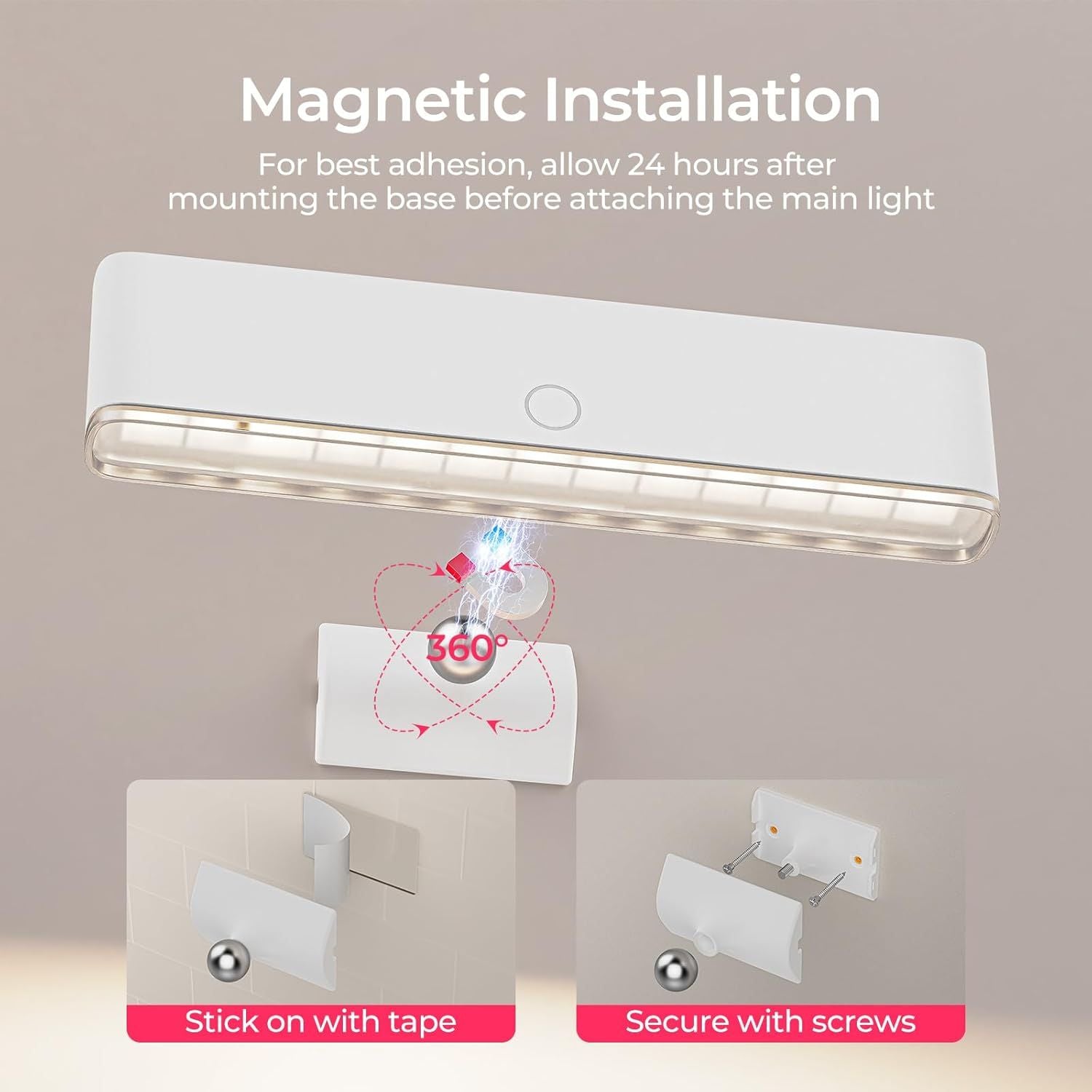 Wireless Vanity Lights for Mirror Set of 2-4000mAh Rechargeable Stick On Makeup Light with CCT Modes & V1171-CB-COM001679-2