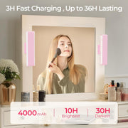 Wireless Vanity Lights for Mirror Set of 2-4000mAh Rechargeable Stick On Makeup Light with CCT Modes & V1171-CB-COM001680-2