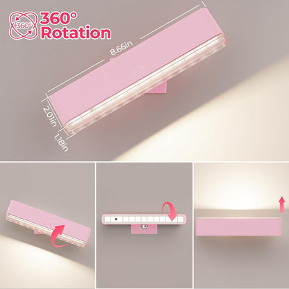 Wireless Vanity Lights for Mirror Set of 2-4000mAh Rechargeable Stick On Makeup Light with CCT Modes & V1171-CB-COM001680-2