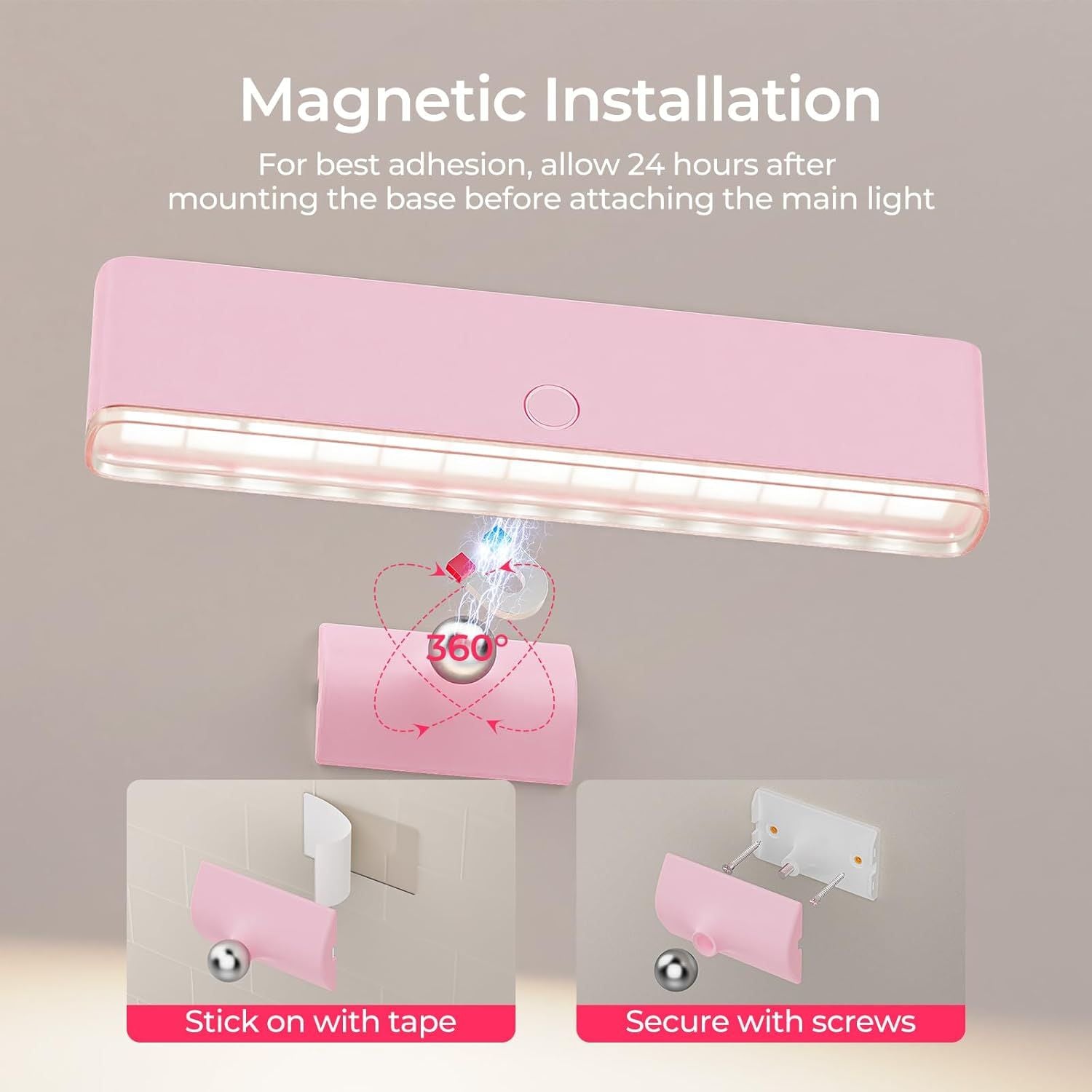 Wireless Vanity Lights for Mirror Set of 2-4000mAh Rechargeable Stick On Makeup Light with CCT Modes & V1171-CB-COM001680-2
