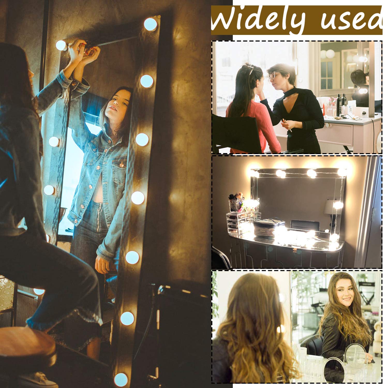 Hollywood LED Vanity Mirror Lights Kit, Dimmable Stick on USB Vanity Lights,Makeup Light Strip for for V1171-CB-G14NUSBWUS