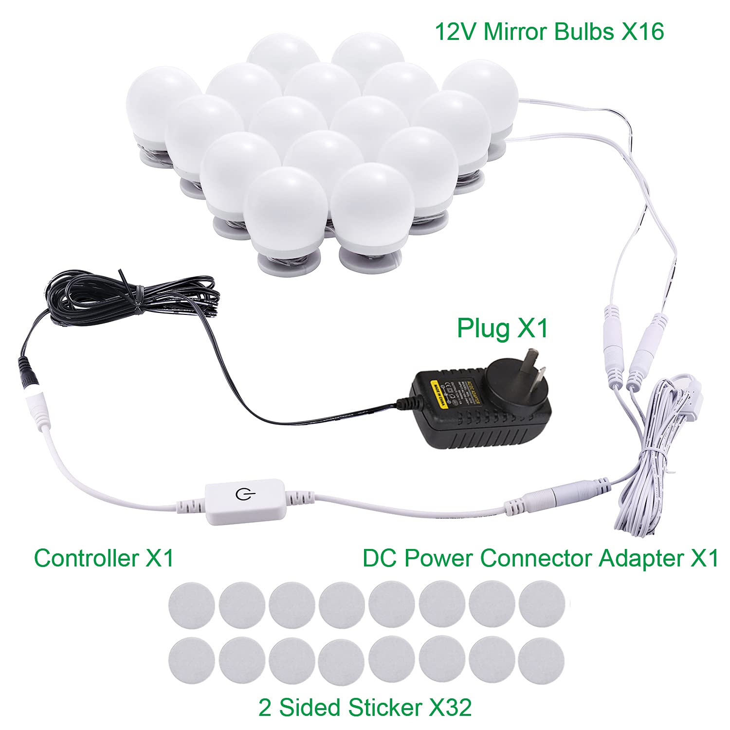 Hollywood Mirror Lights Makeup Vanity Lights, LED Vanity Mirror Lights Kit for Dressing Table, Dimmable and V1171-CB-G16NAUW