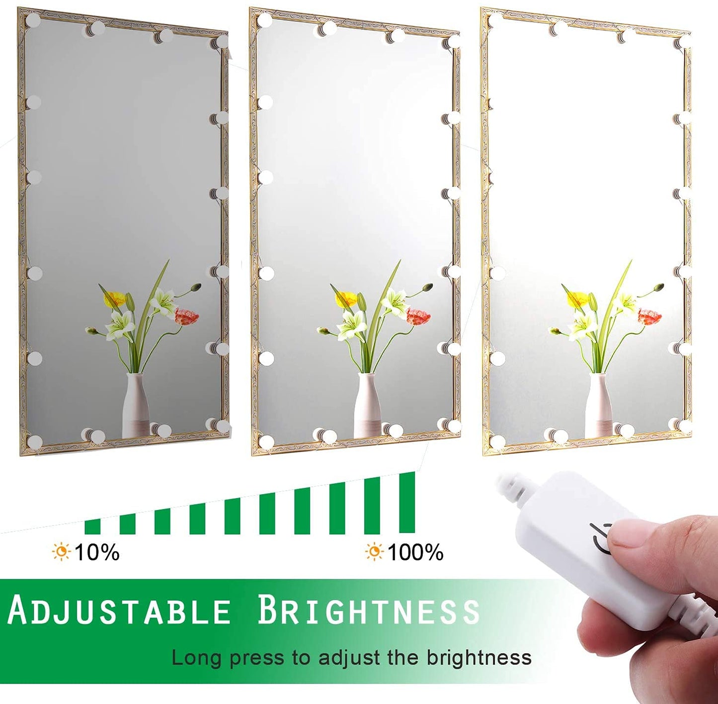 Hollywood Mirror Lights Makeup Vanity Lights, LED Vanity Mirror Lights Kit for Dressing Table, Dimmable and V1171-CB-G16NAUW