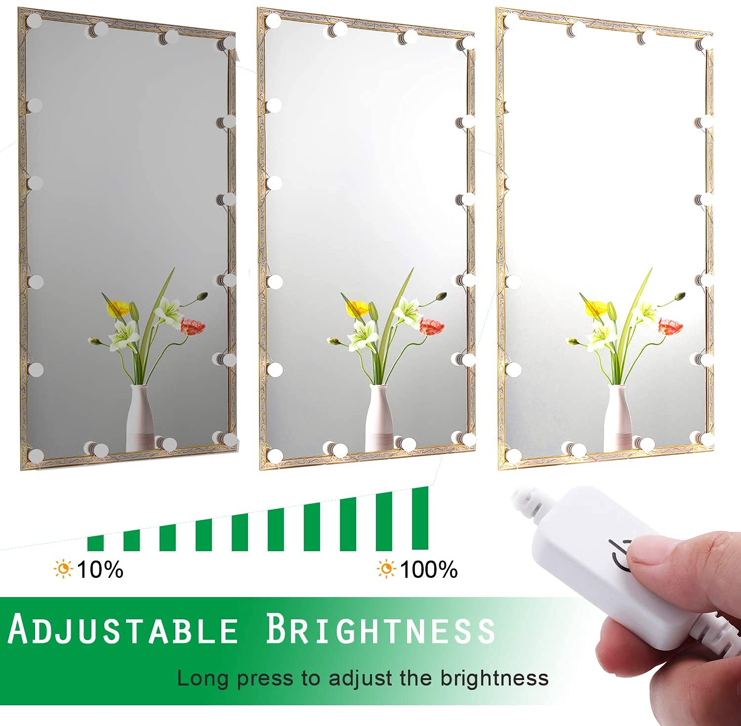 Hollywood Mirror Lights Makeup Vanity Lights, LED Vanity Mirror Lights Kit for Dressing Table, Dimmable and V1171-CB-G16NAUW