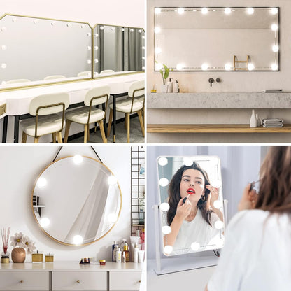 Hollywood Mirror Lights Makeup Vanity Lights, LED Vanity Mirror Lights Kit for Dressing Table, Dimmable and V1171-CB-G16NAUW