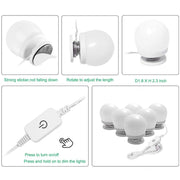Dimmable Hollywood Style Lighted Vanity Makeup Mirror, LED Vanity Mirror Lights Kit with USB Port for V1171-CB-G6NUSBWUS
