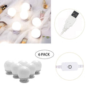 Dimmable Hollywood Style Lighted Vanity Makeup Mirror, LED Vanity Mirror Lights Kit with USB Port for V1171-CB-G6NUSBWUS