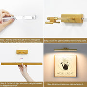 Picture Light Battery Operated, 16in Wireless Art Light for Paintings CCT Dimmable Recharging Battery Picture V1171-CB-GPL-1-USB-RM