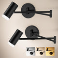 Battery Operated Wall Sconces Set of 2, Swing Arm Wall Lamp with Remote Control, Not Hardwired Led Wall Lamp V1171-CB-SA-CWL-CCT-2